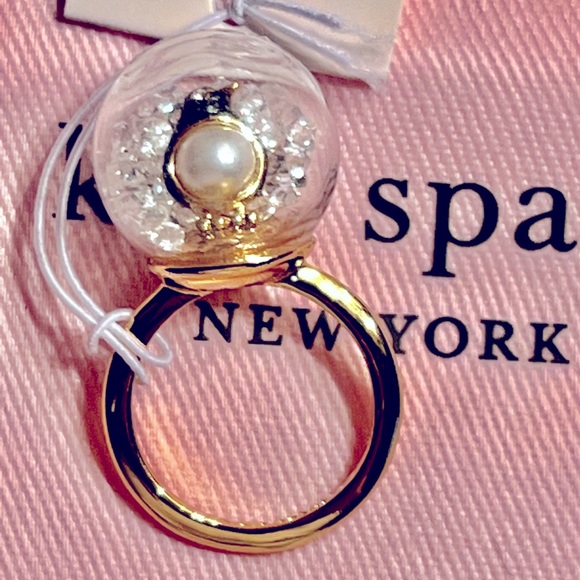 New Kate Spade arctic friends penguin snow globe ring - Picture 8 of 9